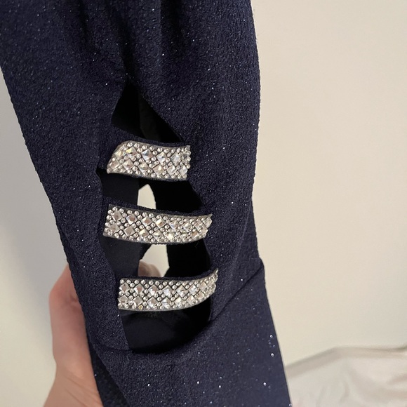 Navy sparkly halter prom dress - Picture 14 of 16